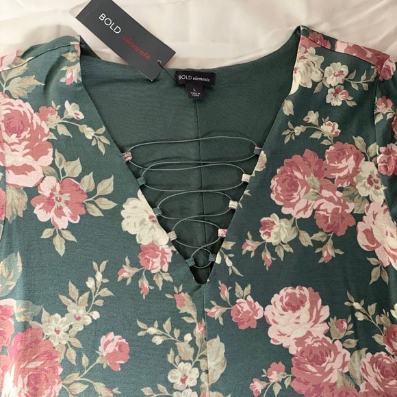 Bold Elements Silver Floral Bodycon Dress NWT - Picture 5 of 6